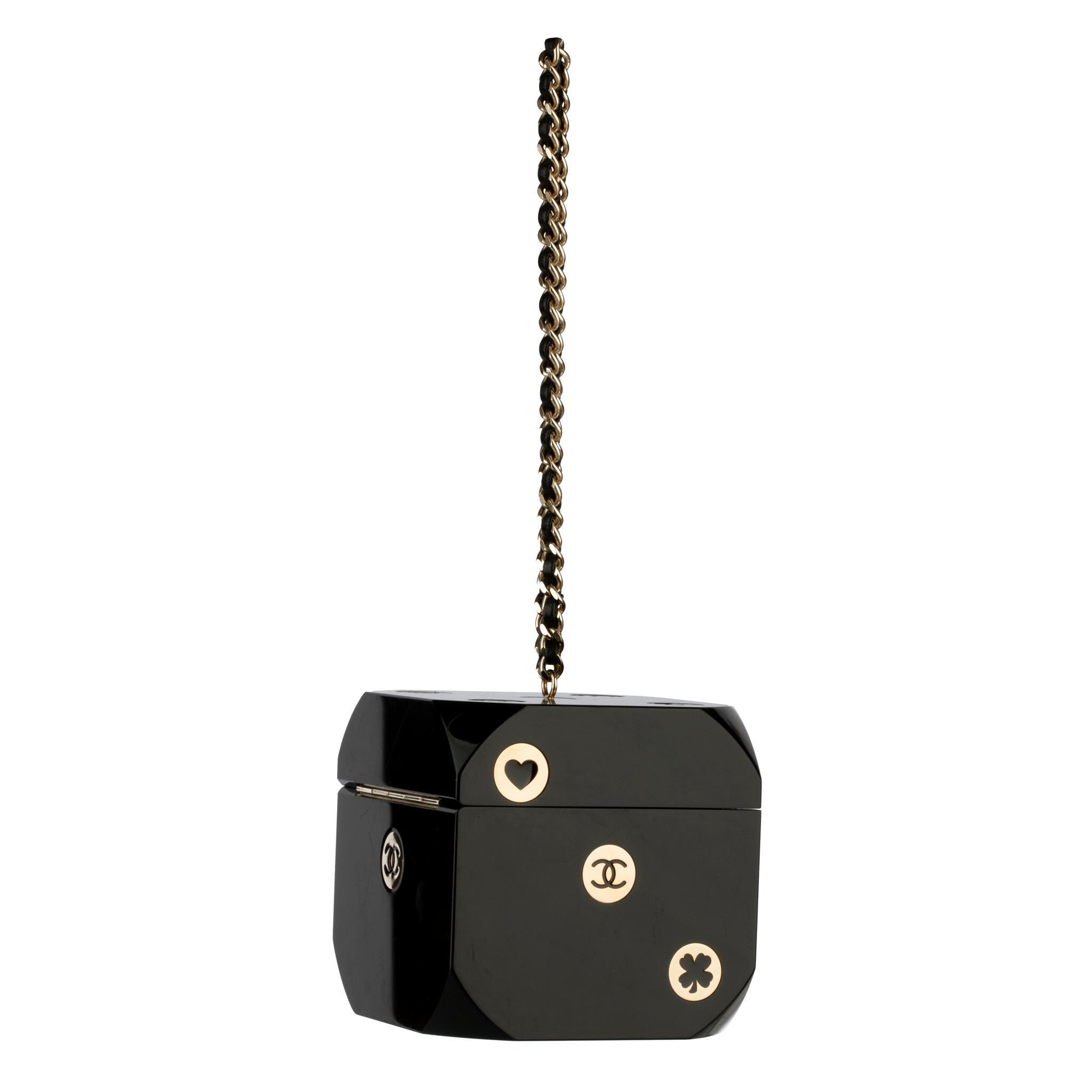 Chanel Minaudière Limited Edition Casino Dice Black Gold-Tone Hardware In Excellent Condition For Sale In Sydney, New South Wales