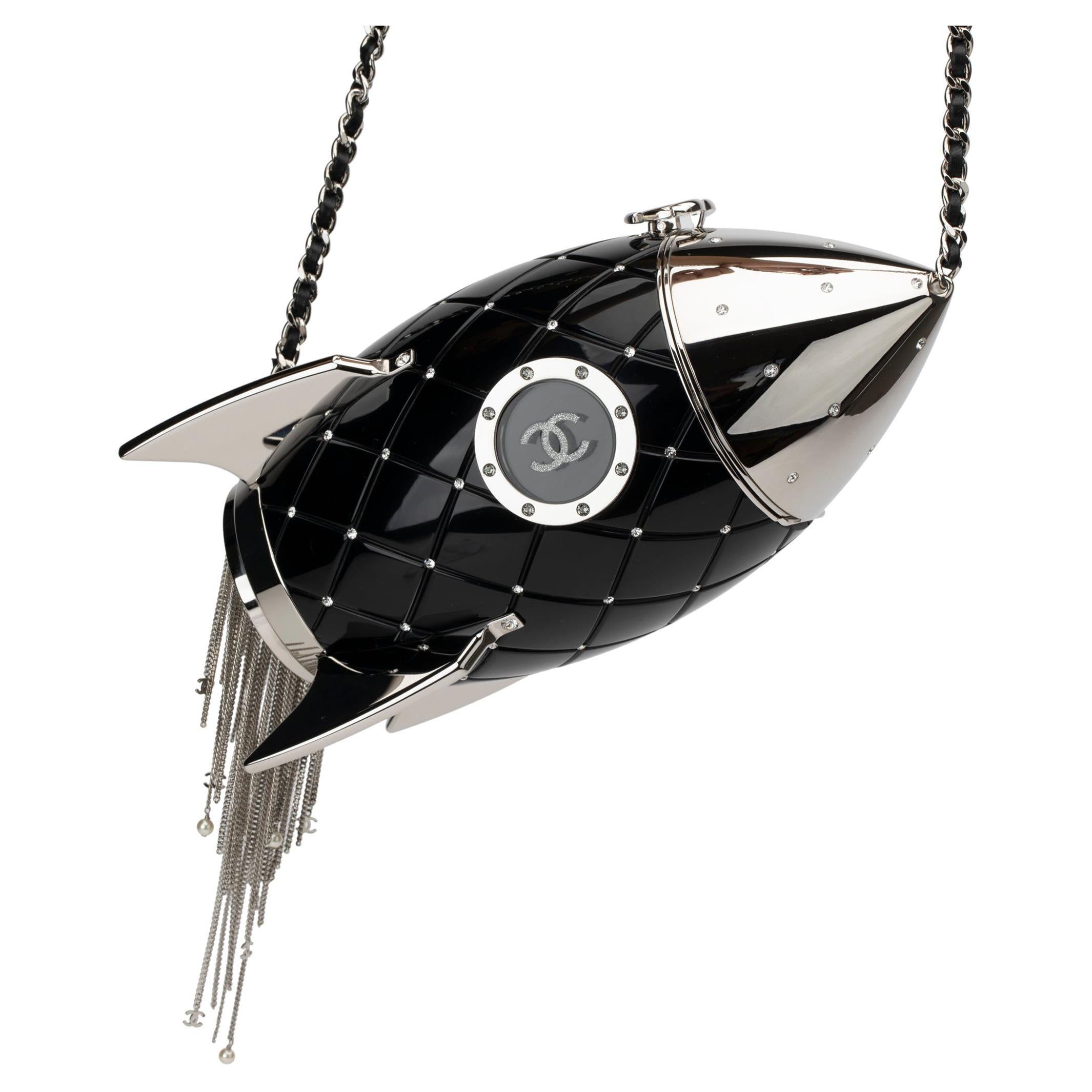 Chanel Limited Edition Black Lucite  Crystal Rocket Ship Evening  Lot  58018  Heritage Auctions