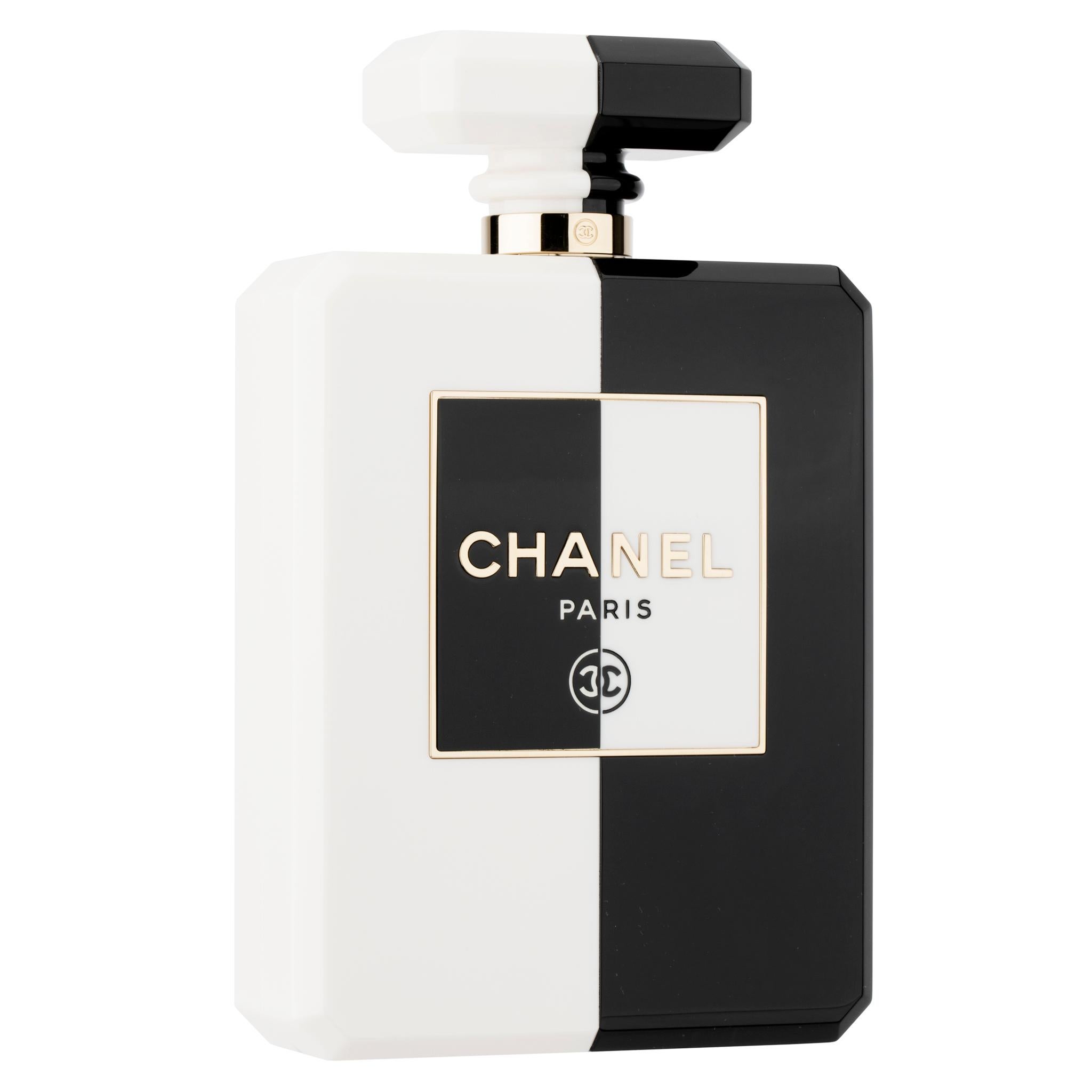 Chanel Minaudière Limited Edition Lucite Perfume Bottle Black & White  In New Condition In Sydney, New South Wales