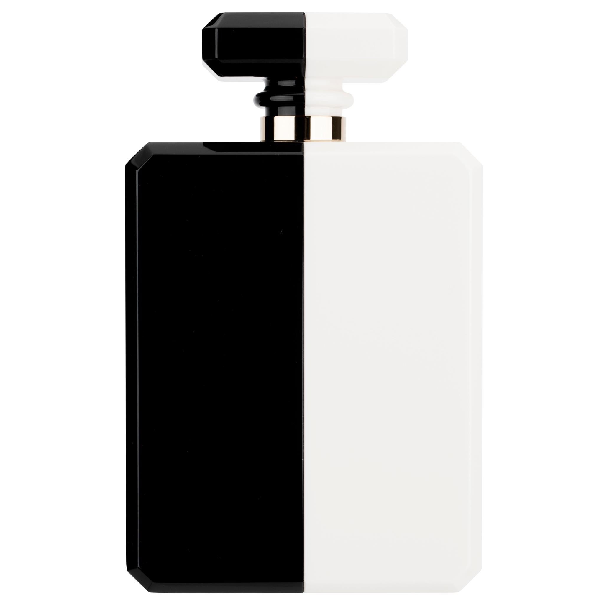 Chanel Minaudière Limited Edition Lucite Perfume Bottle Black & White  1