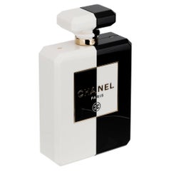 Chanel Minaudière Limited Edition Lucite Perfume Bottle Black & White