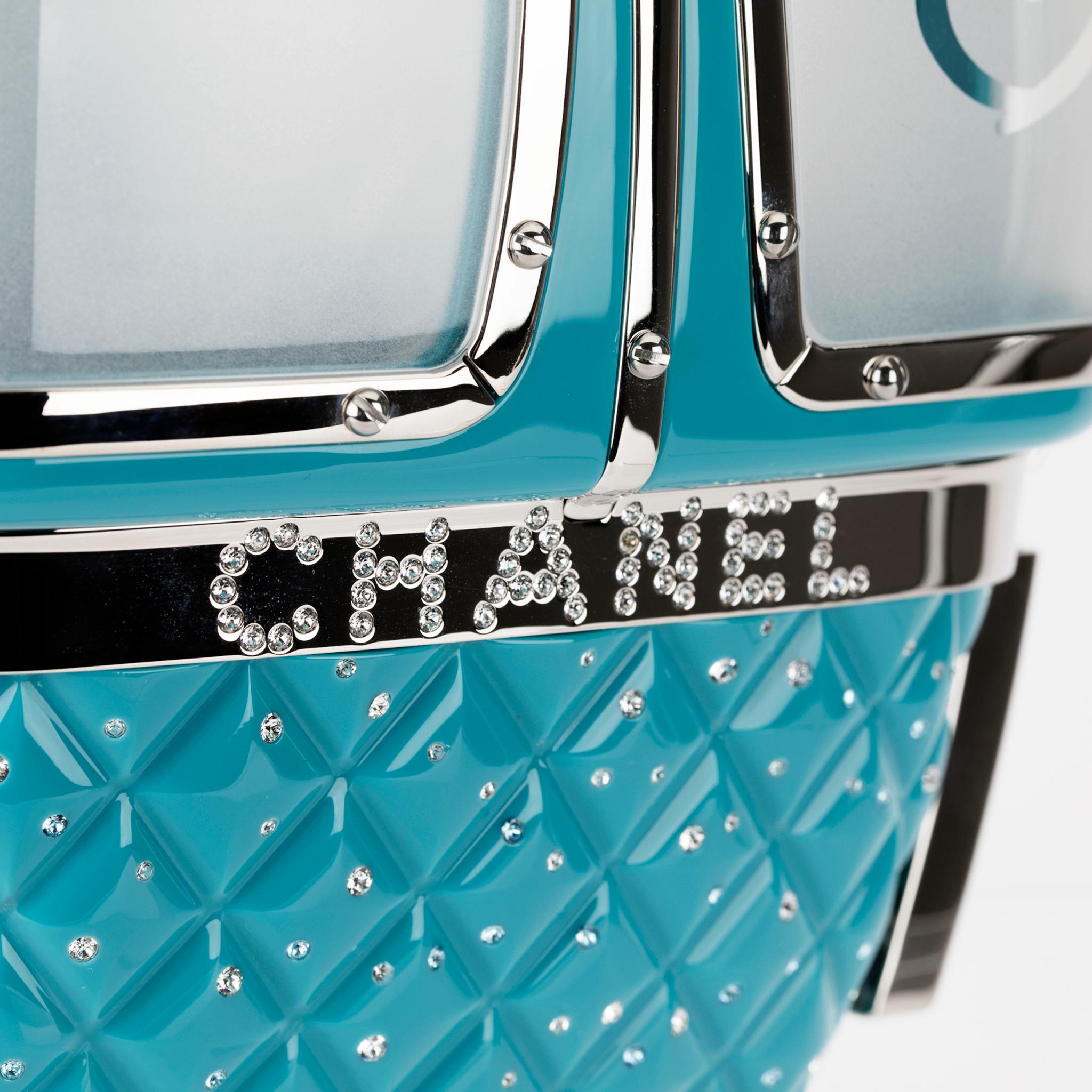 Chanel Minaudière Limited Edition Turquoise Snow Gondola Silver-Tone Hardware 7