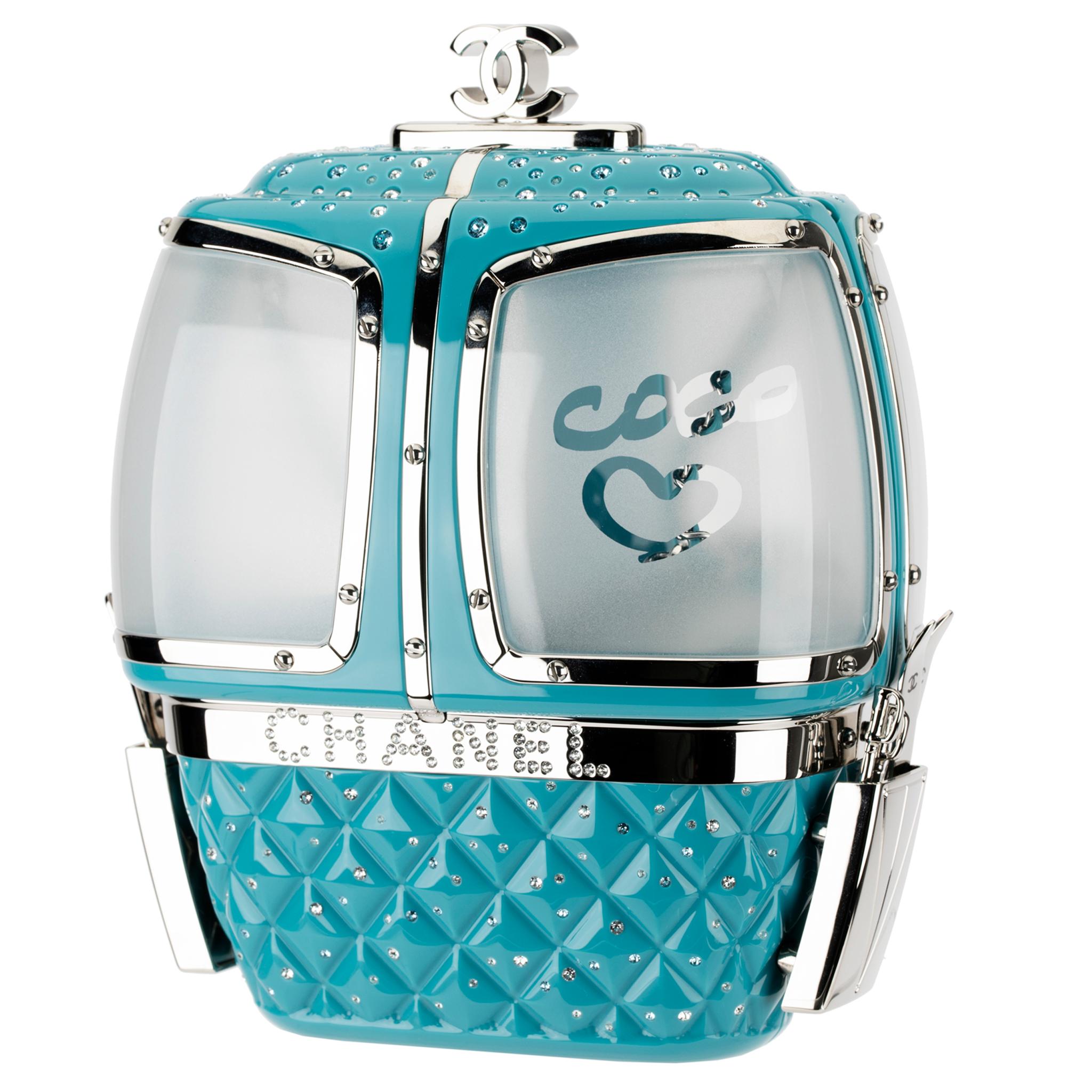 Chanel Minaudière Limited Edition Turquoise Snow Gondola Silver-Tone Hardware 1