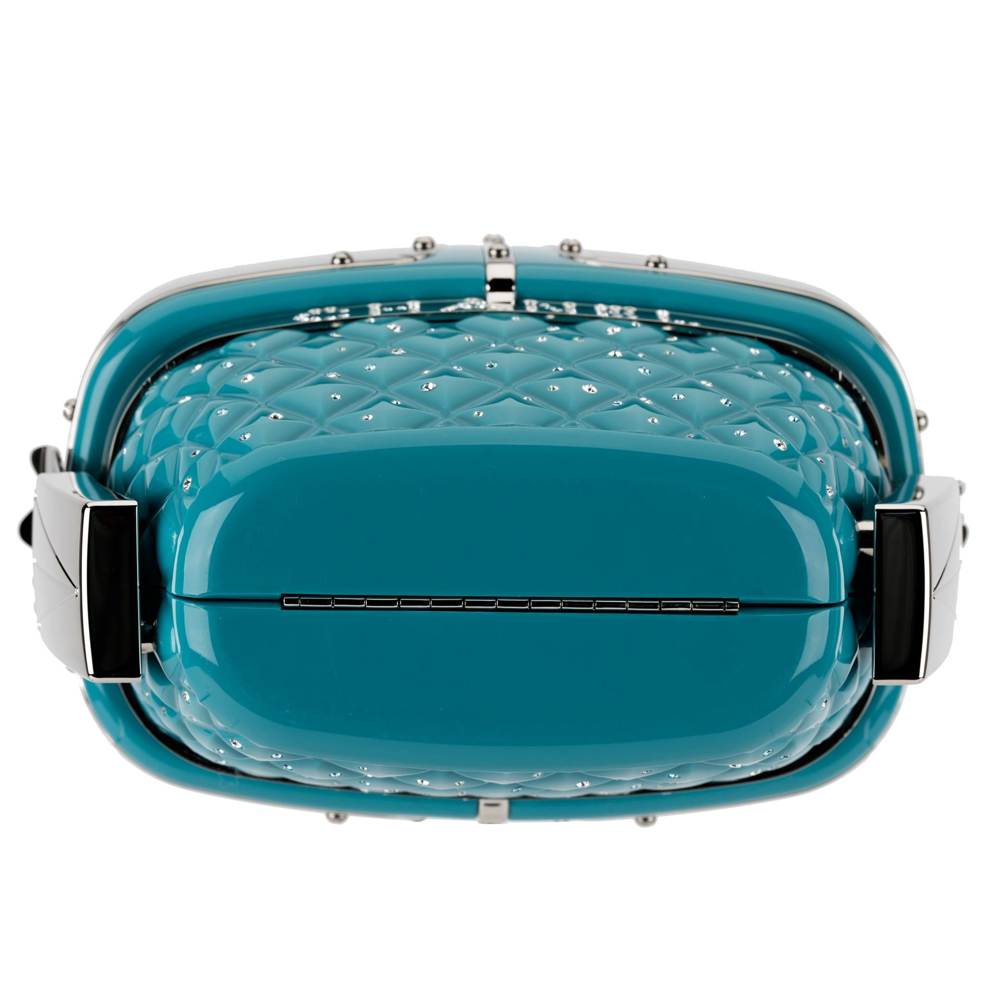 Chanel Minaudière Limited Edition Turquoise Snow Gondola Silver-Tone Hardware 2