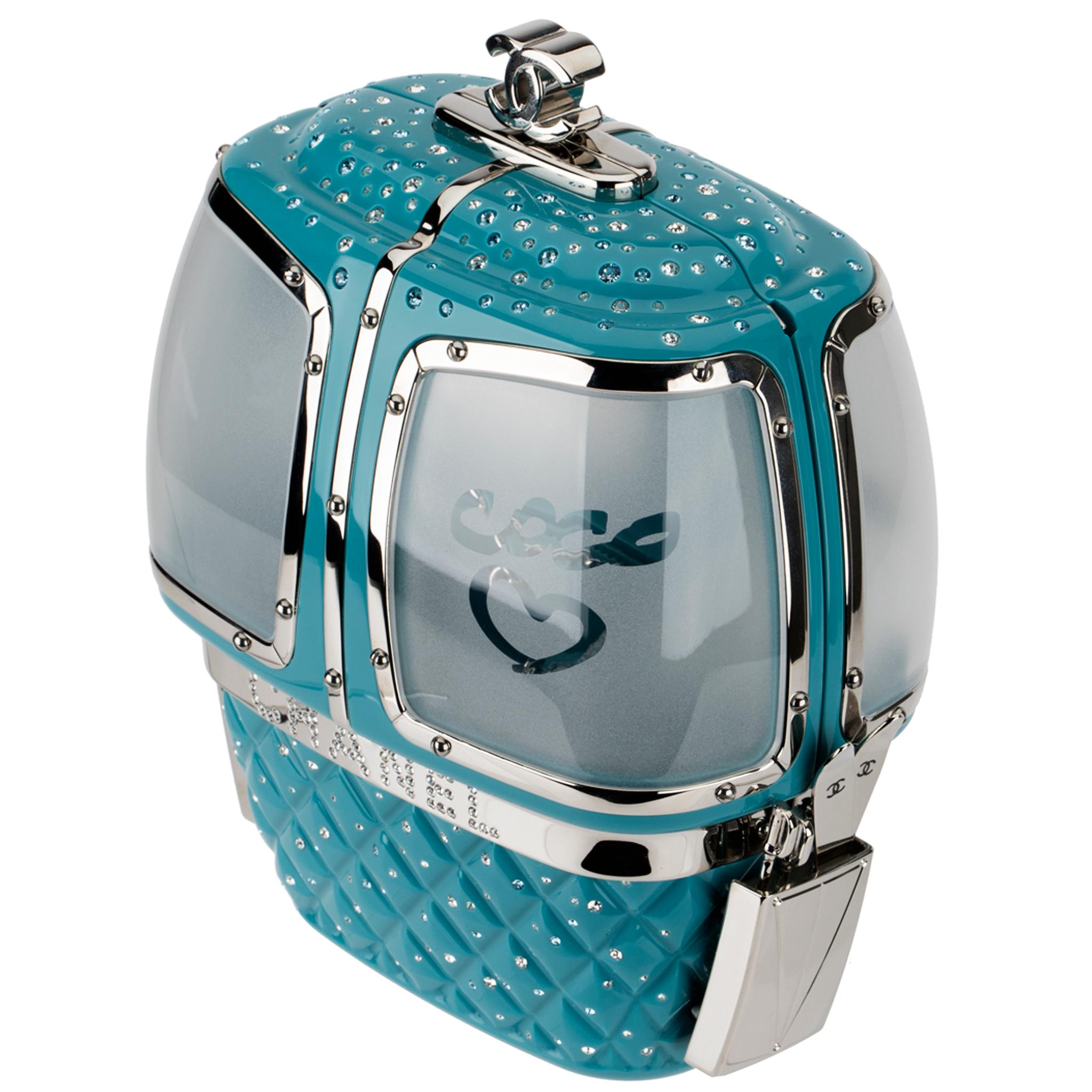 Chanel Minaudière Limited Edition Turquoise Snow Gondola Silver-Tone Hardware 3