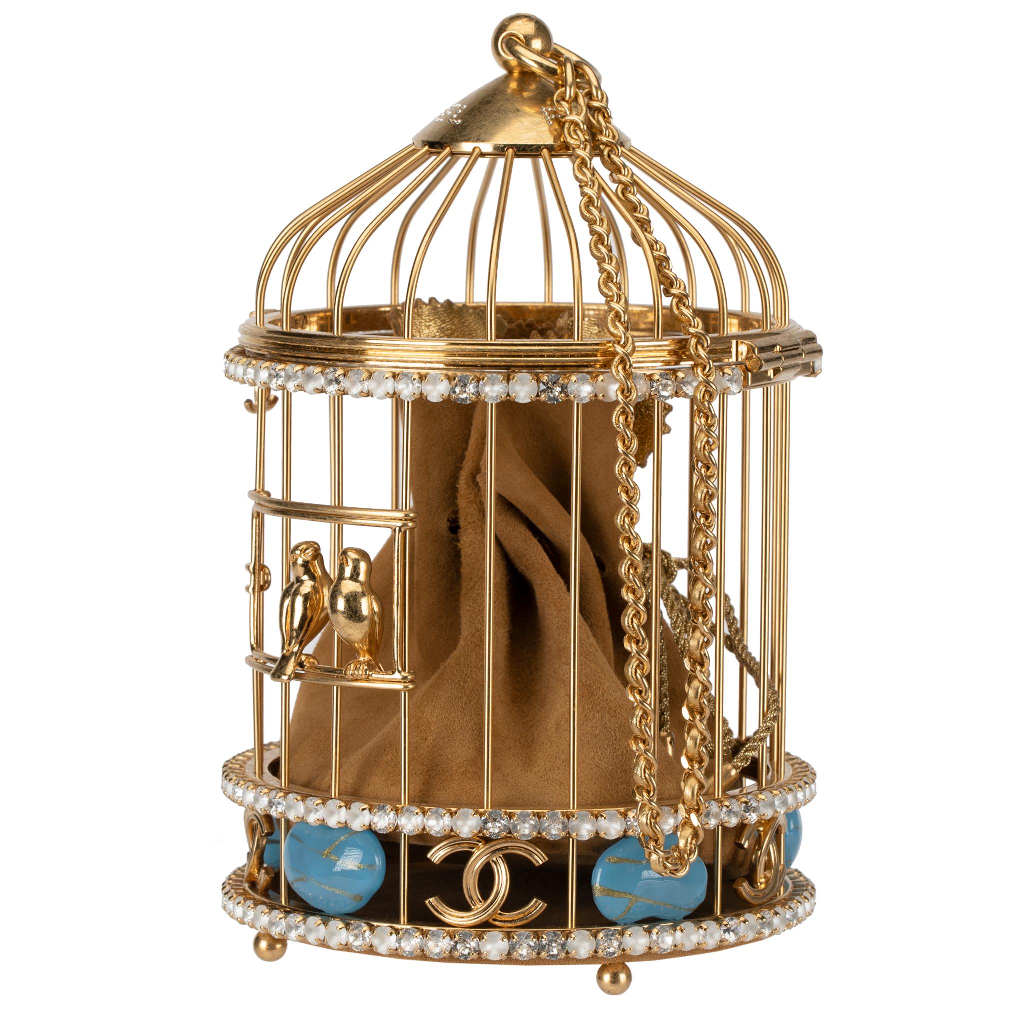 One of Chanel’s most ambitious creations to date – The Chanel lovebird minaudière needs no introduction. Skilfully designed with great detail and craftsmanship, this item is a must have for any avid collector. Bedazzled with rhinestones, double C
