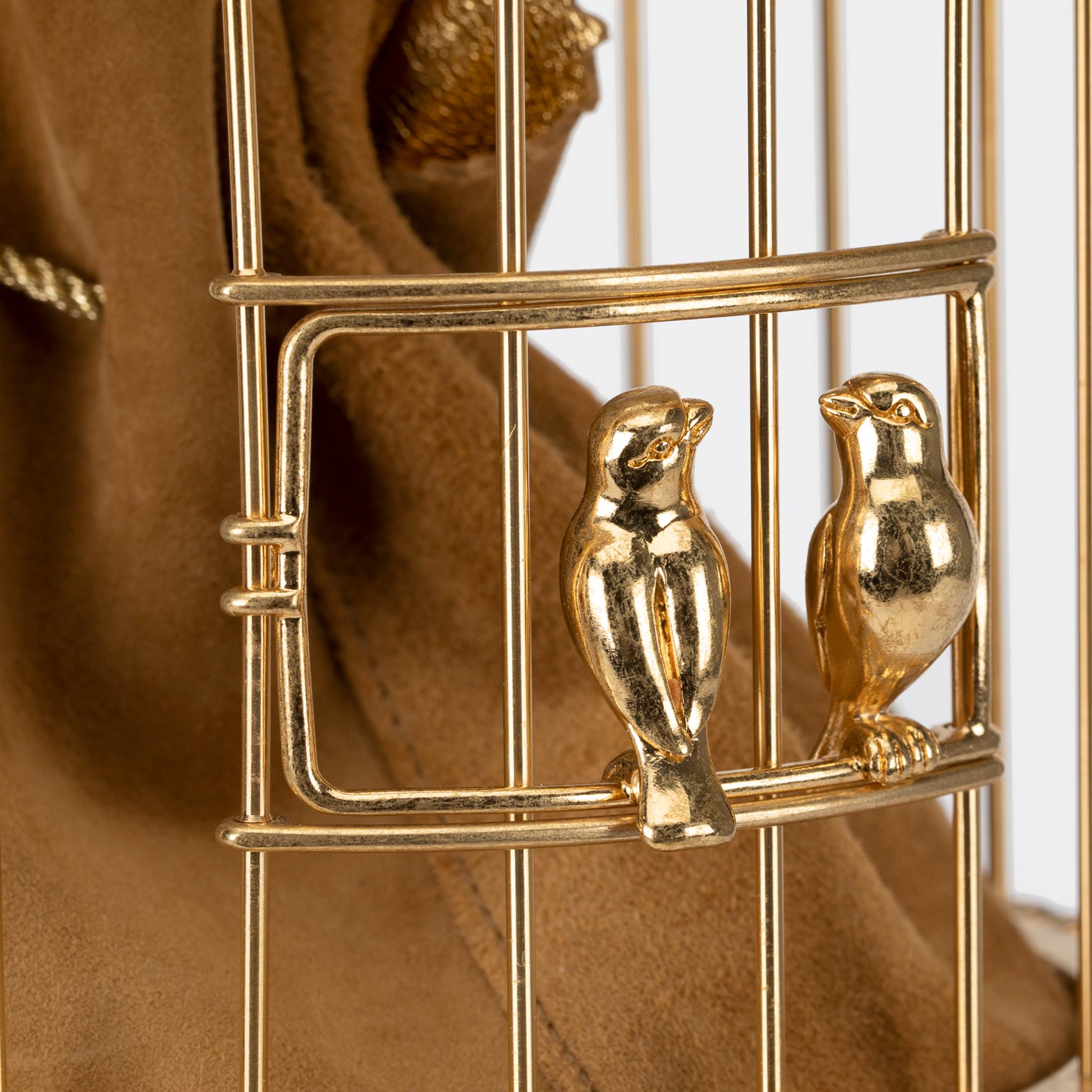 Women's or Men's Chanel Minaudière Love Bird Cage Aged Gold Hardware