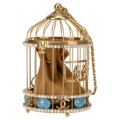 Chanel Minaudière Love Bird Cage Hardware en or vieilli