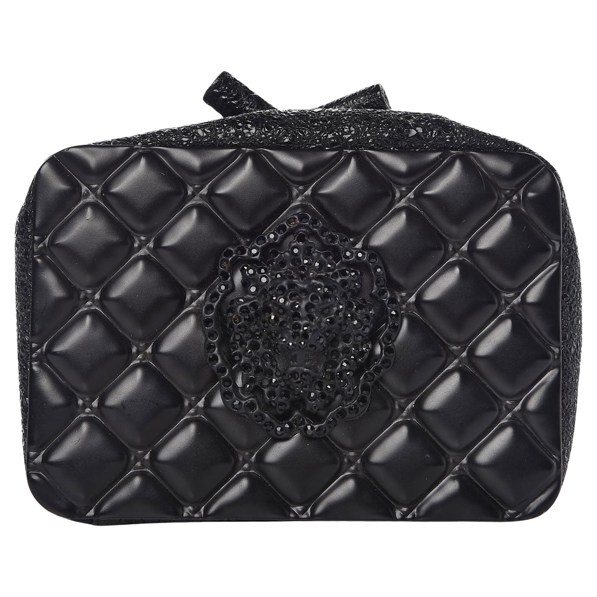 Chanel Minaudière Moscow Leo Runway Rare So Black Charcoal Grey Metal Clutch