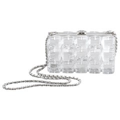 Chanel Minaudière Runway Cc Ice Cube 867940 Silver Plastic Cross Body Bag