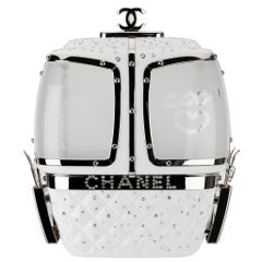 Chanel Minaudière White Snow Gondola Silver-Tone Hardware