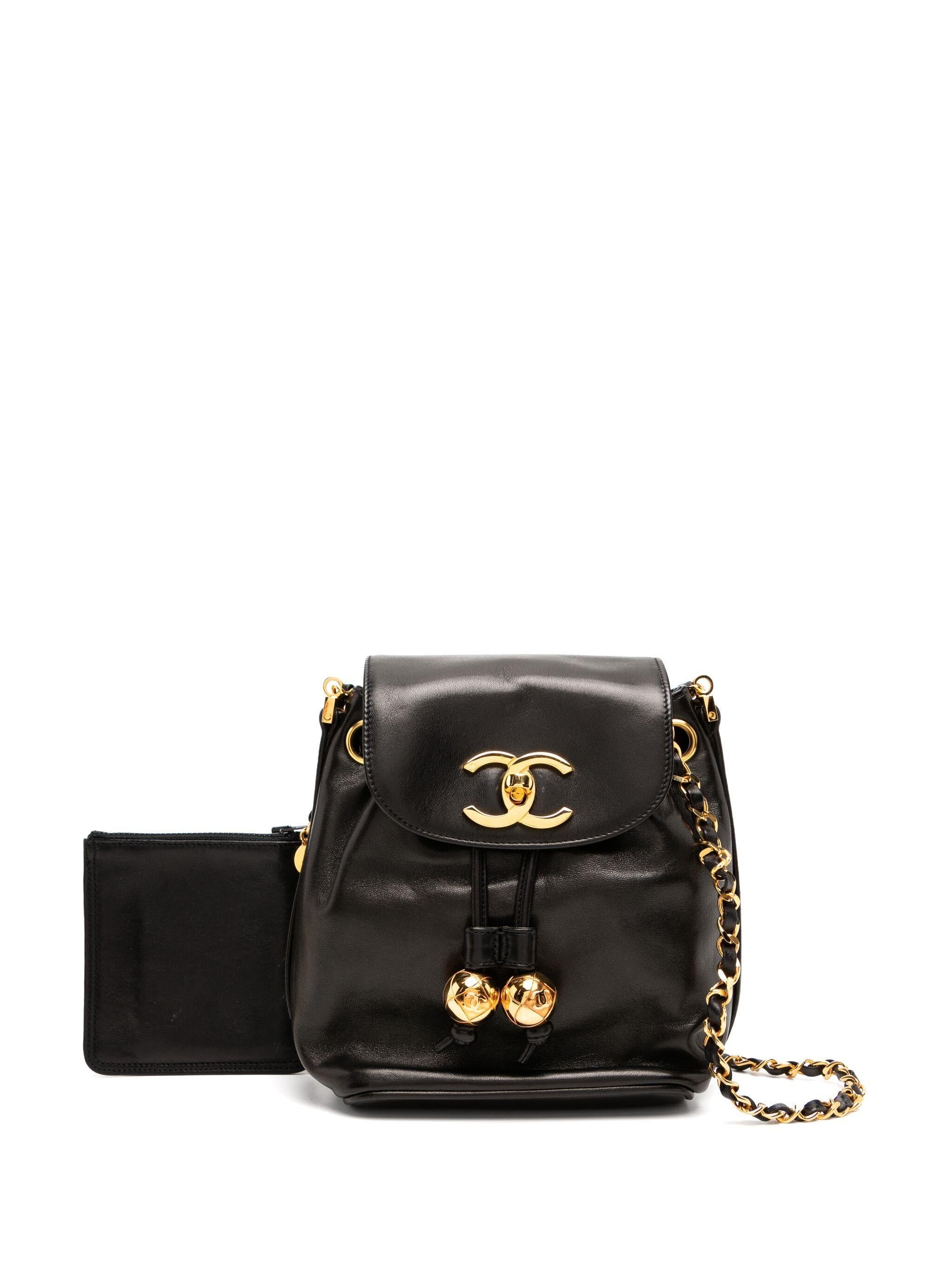 Women's or Men's Chanel Mini 1994 Lambskin Rare Vintage Classic Flap Drawstring Crossbody Bag For Sale