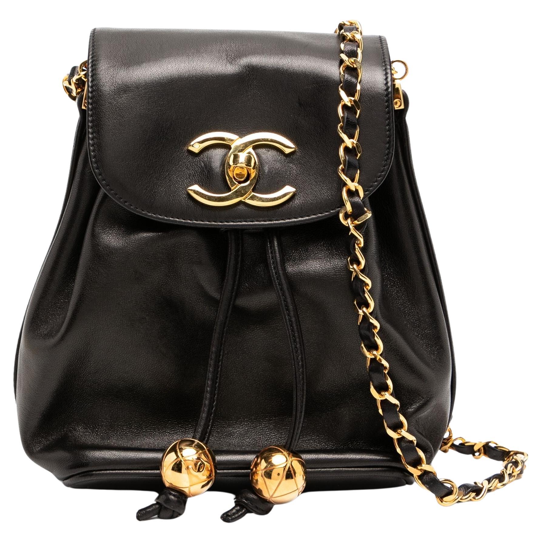 Chanel Mini 1994 Lambskin Rare Vintage Classic Flap Drawstring Crossbody Bag For Sale