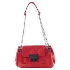 Chanel Mini Accordion Flap Bag in Red Caviar Leather