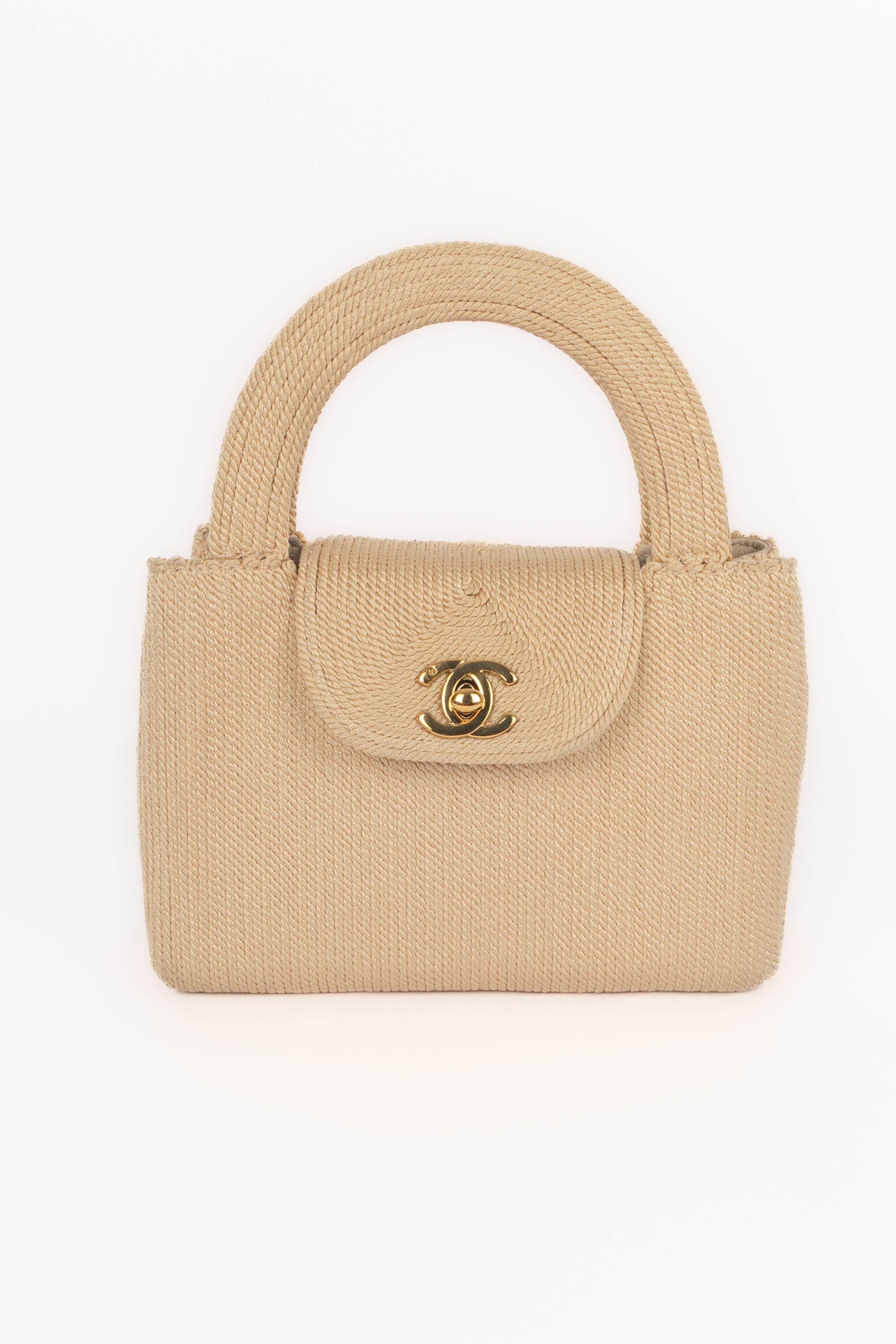 Beige Mini sac Chanel circa 1998 en vente