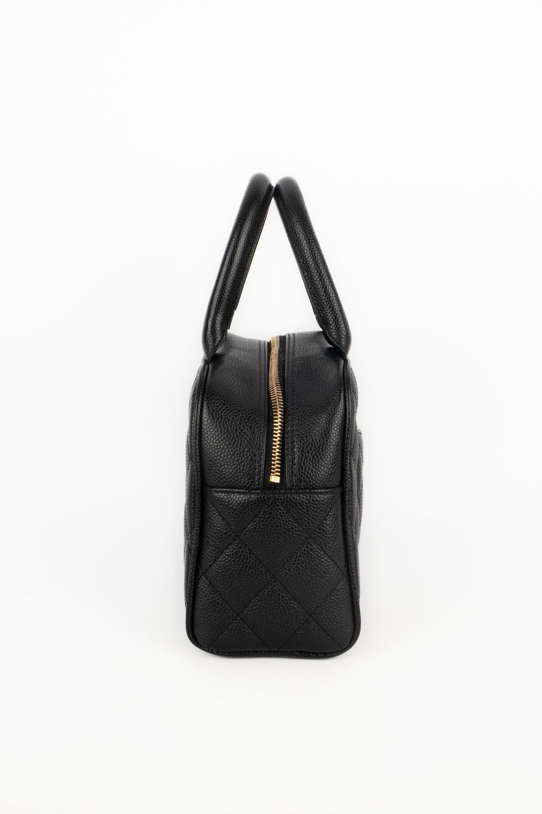 Chanel Mini Boston Black Quilted Caviar Grain Calfskin Bag, 2005/2006 For Sale 1