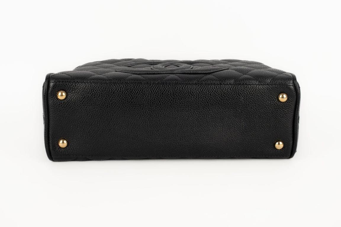 Chanel Mini Boston Black Quilted Caviar Grain Calfskin Bag, 2005/2006 For Sale 4