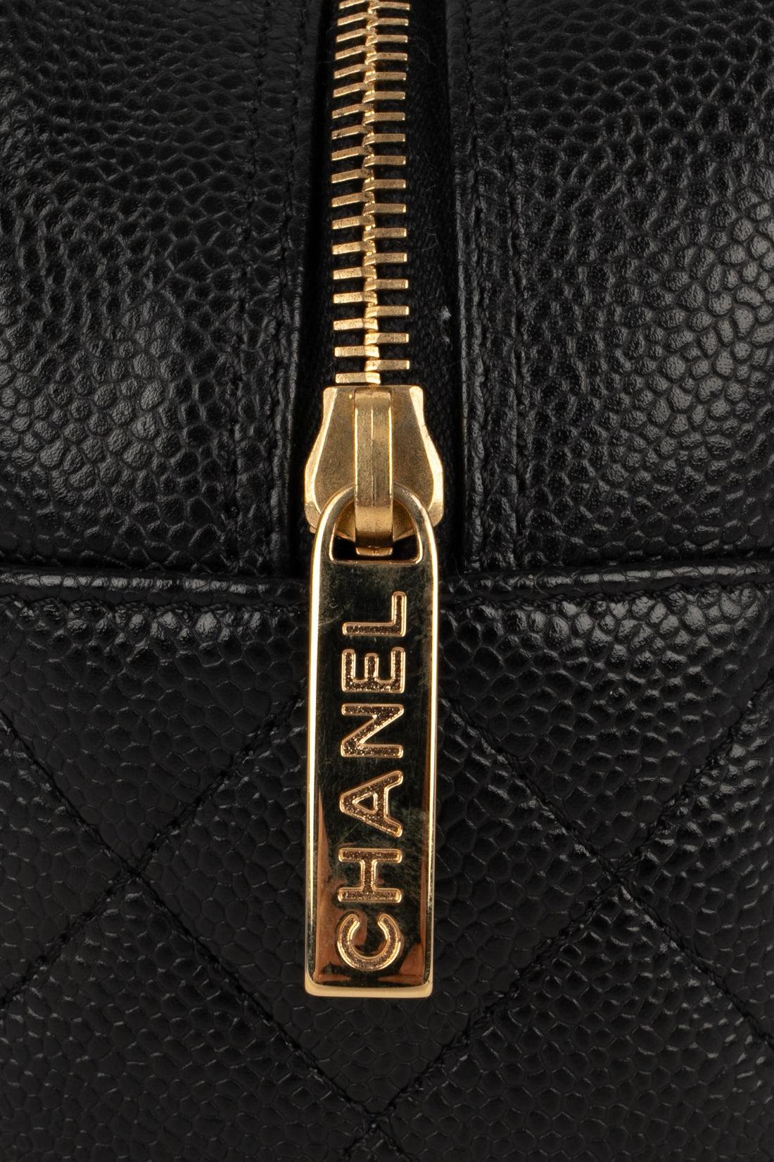 Chanel Mini Boston Black Quilted Caviar Grain Calfskin Bag, 2005/2006 For Sale 5