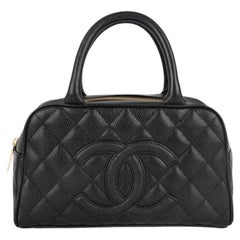 Chanel Mini Boston Black Quilted Caviar Grain Calfskin Bag, 2005/2006