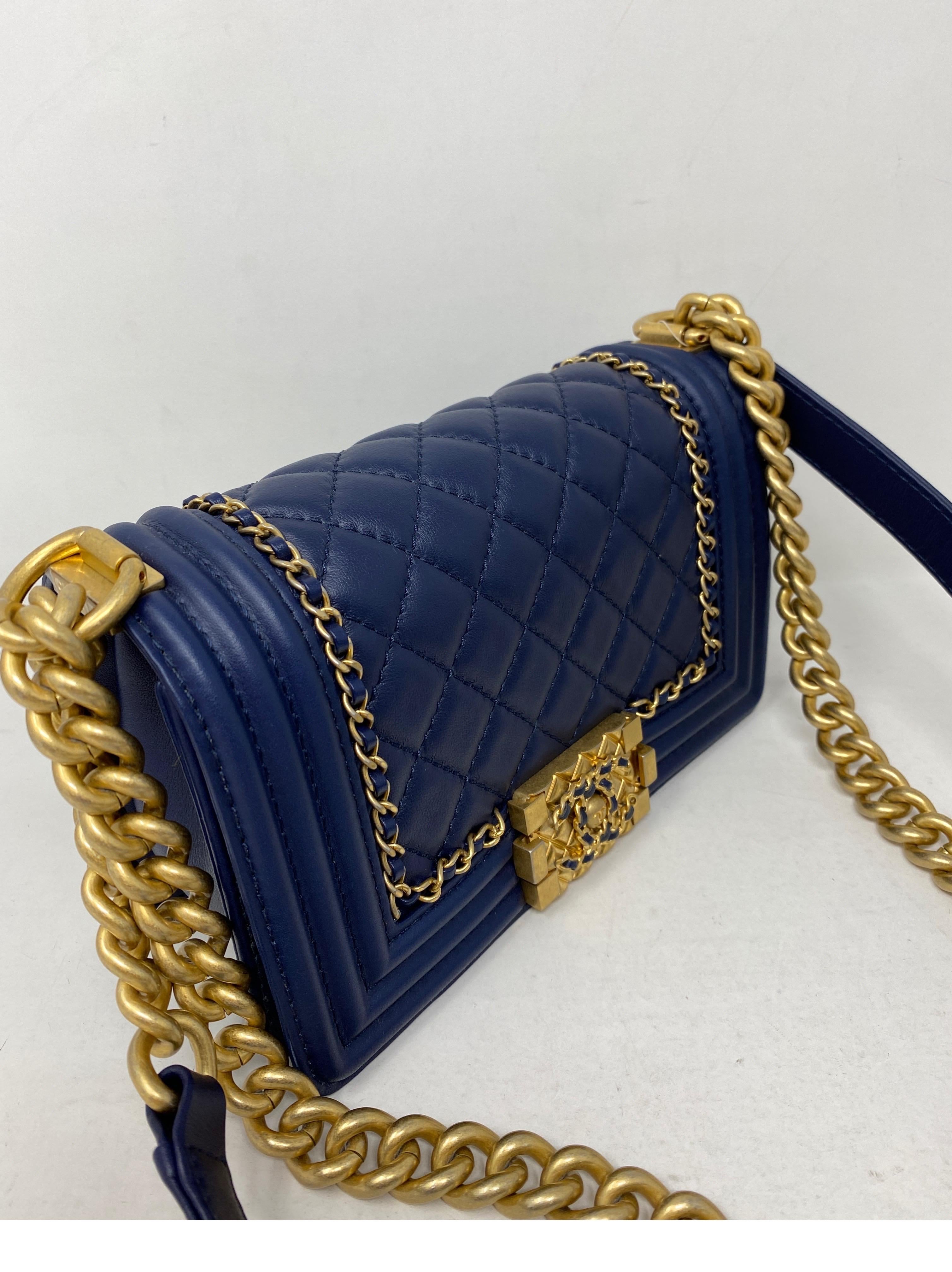 chanel iridescent caviar quilted mini boy flap navy