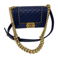 Chanel Mini Boy Limited Edition Navy Bag