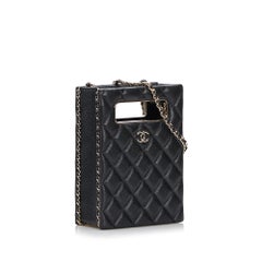 Chanel Mini Caviar Chain Around Cut Out Evening Bag