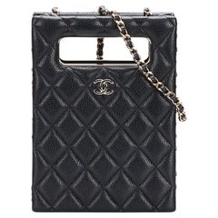 Chanel Mini Caviar Chain Around Cut Out Evening Bag