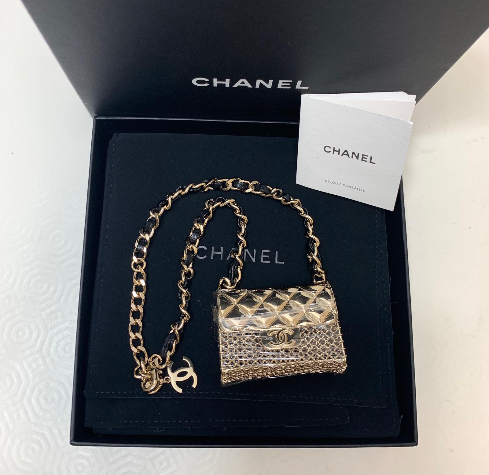 chanel mini bag necklace
