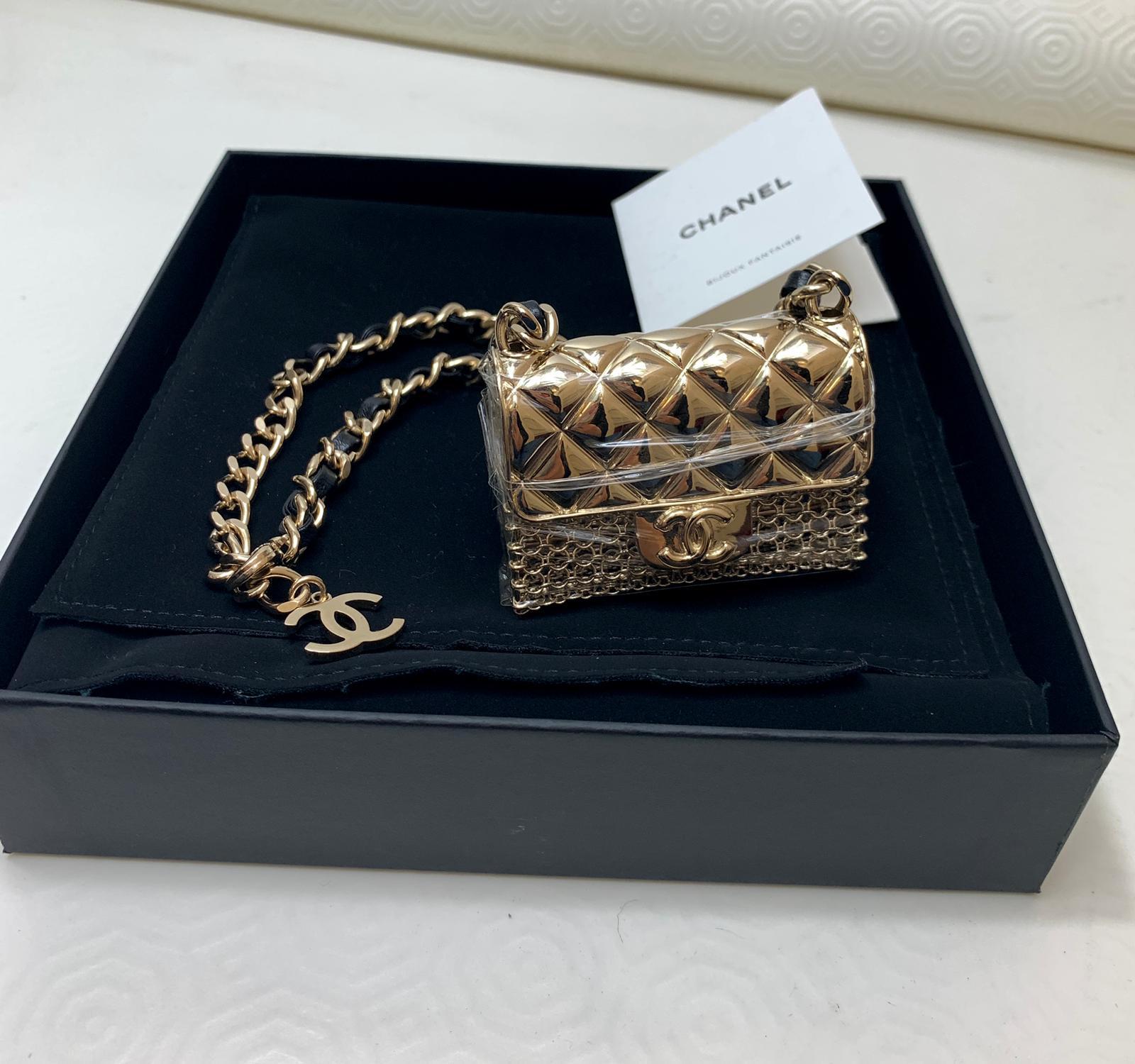 Women's or Men's Chanel Mini Charms Bag Necklace For Sale