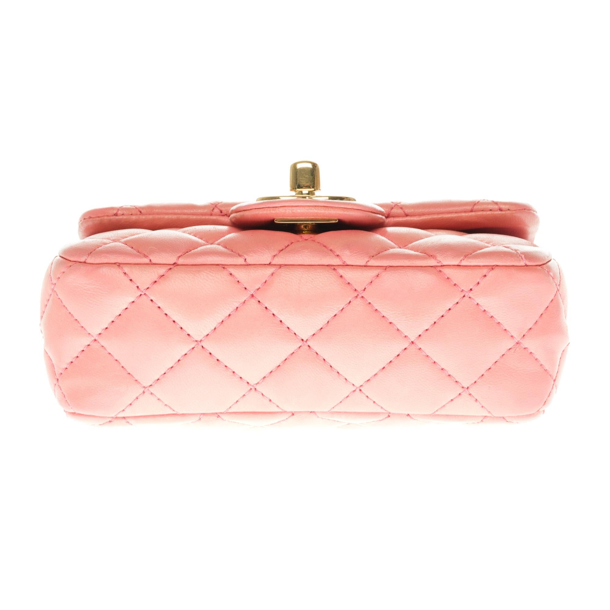 Chanel Mini Charms Shoulder bag in Pink quilted leather and gold hardware 3
