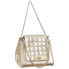 Chanel Mini Chocolate Bar Gold Accordion Flap Bag