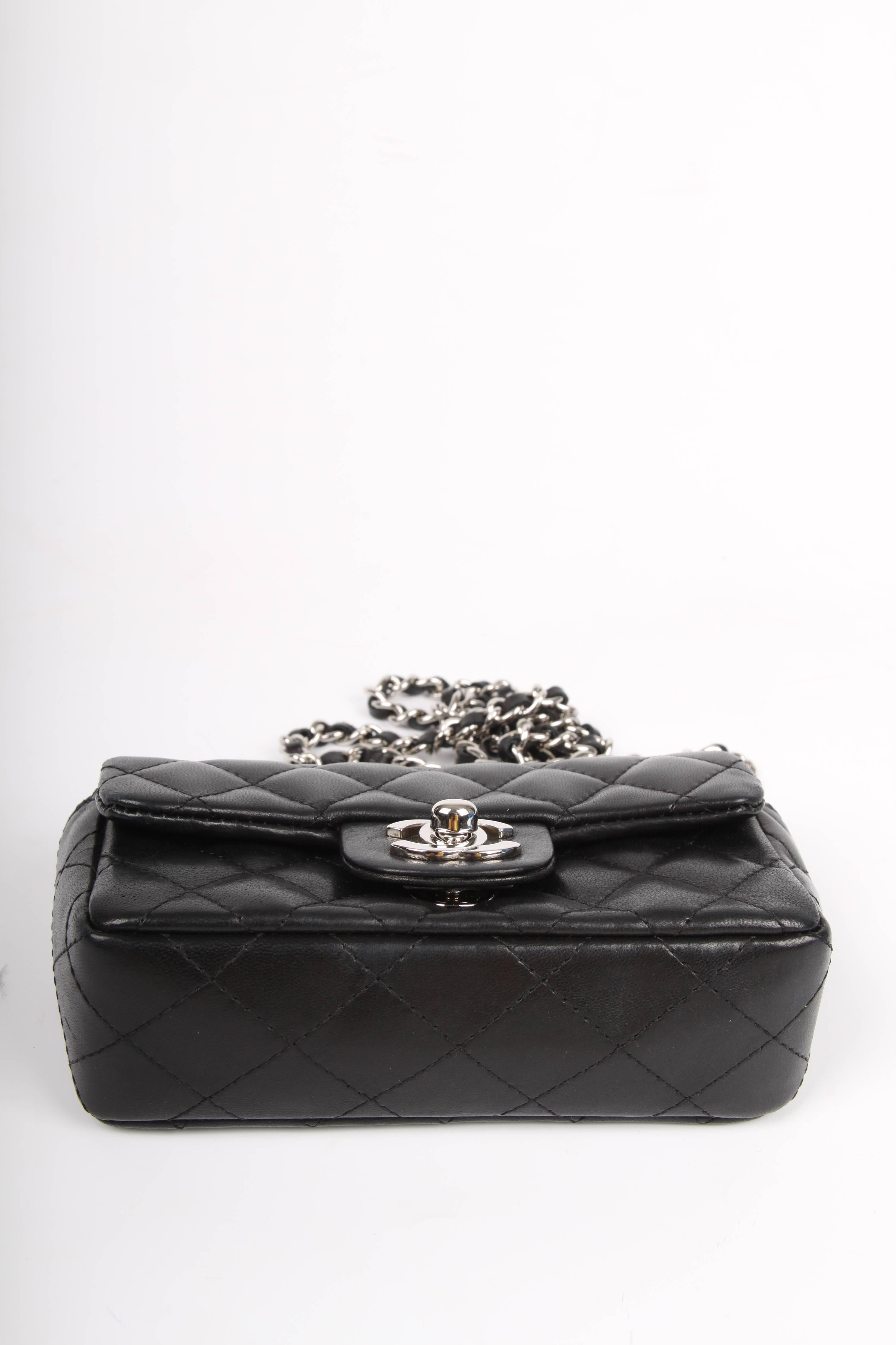 Women's or Men's Chanel Black leather quilted Mini bag, 2005