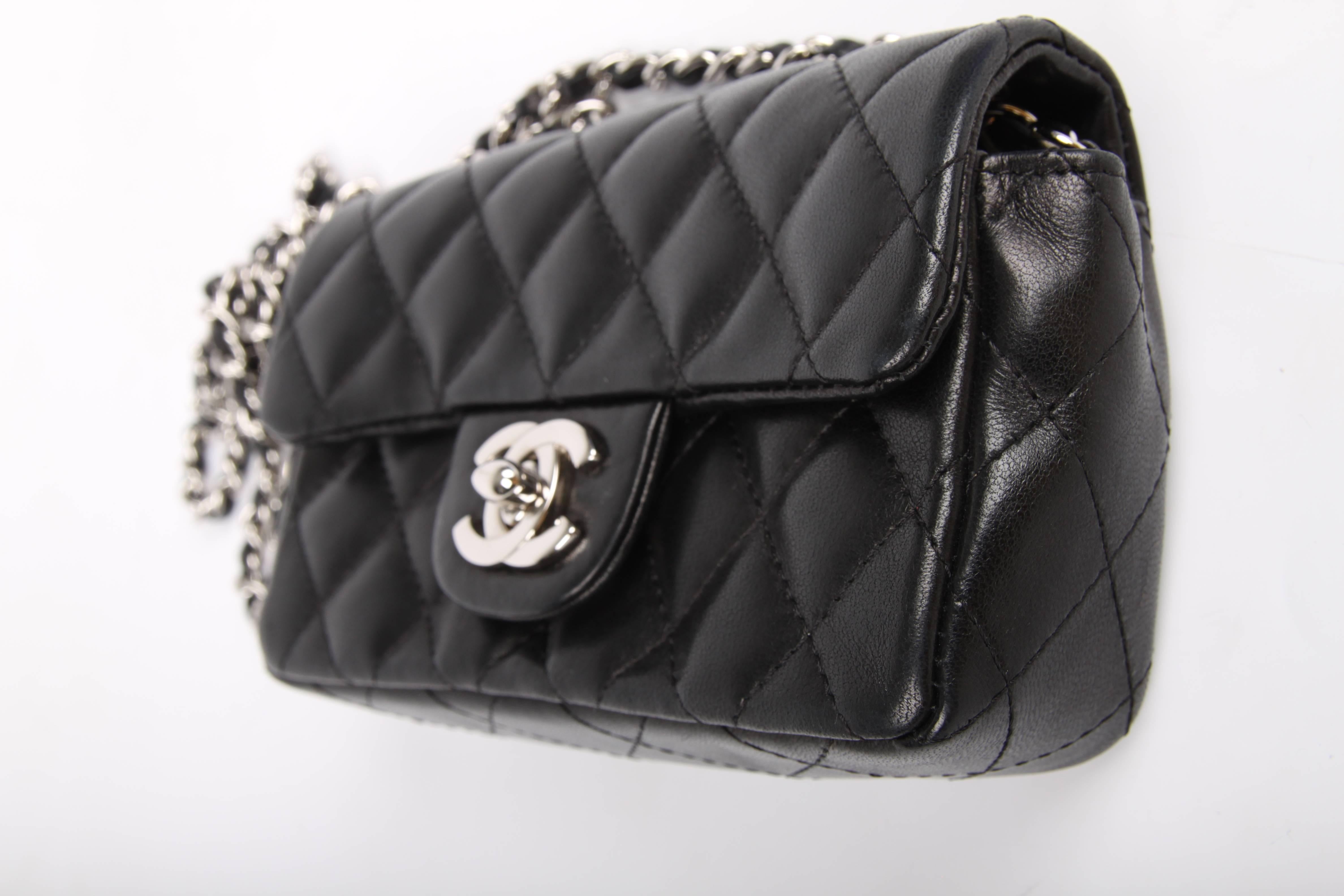 Chanel Black leather quilted Mini bag, 2005 3