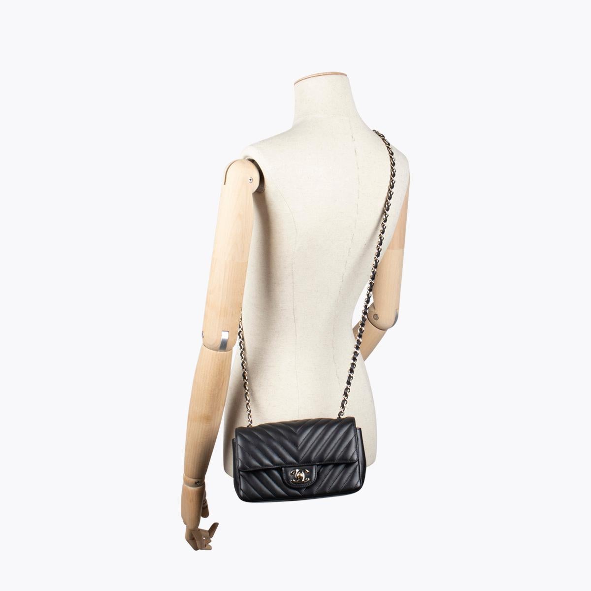 Chanel Mini Classic Chevron Flap Bag For Sale 3