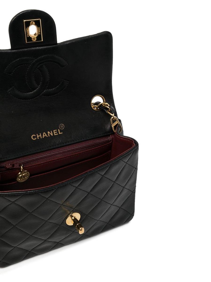 Black Chanel Mini Classic Flap Square Shoulder Bag