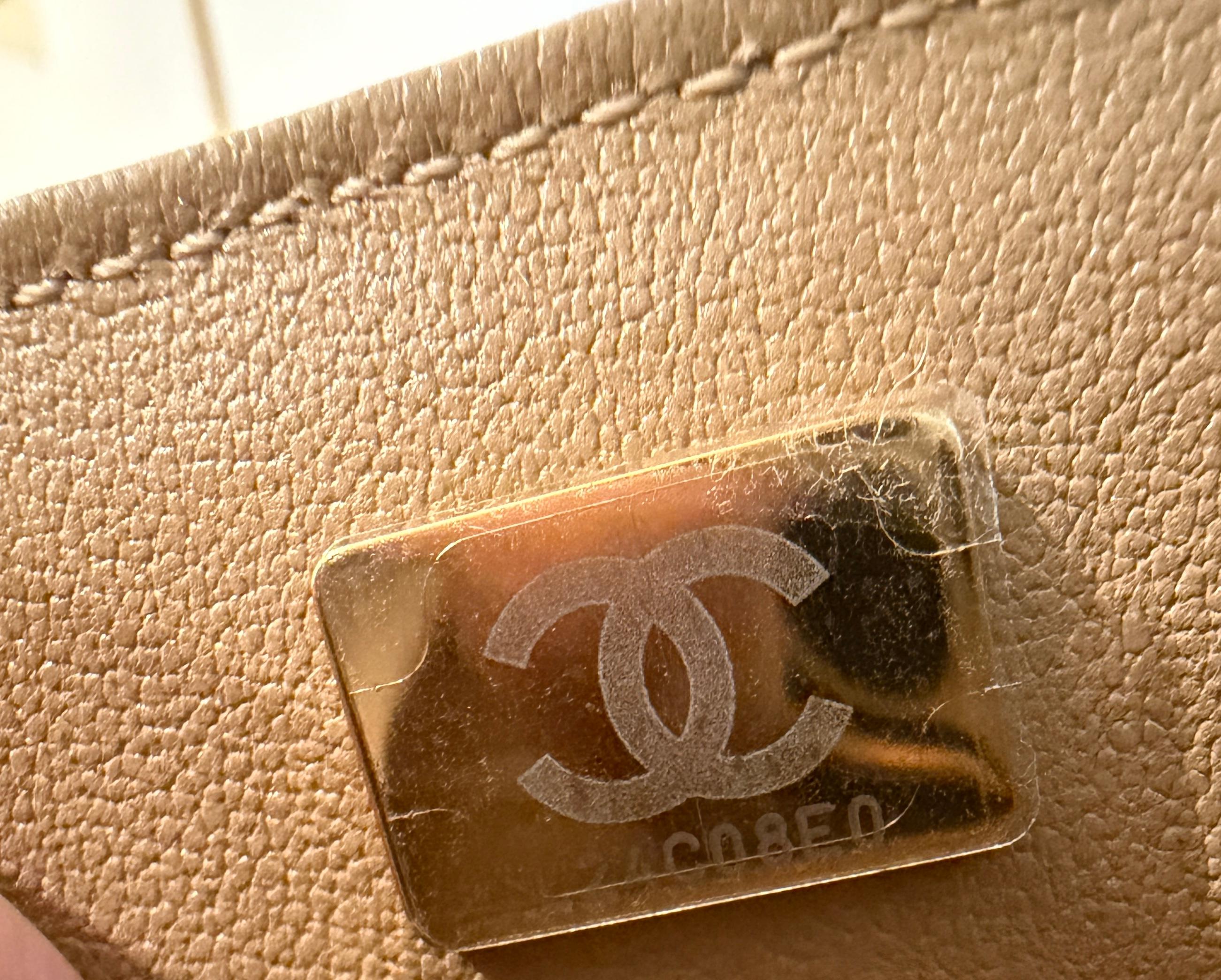 Chanel Mini Classic Square Flap Bag Beige Scuro Hardware Oro Nuovo in vendita 7
