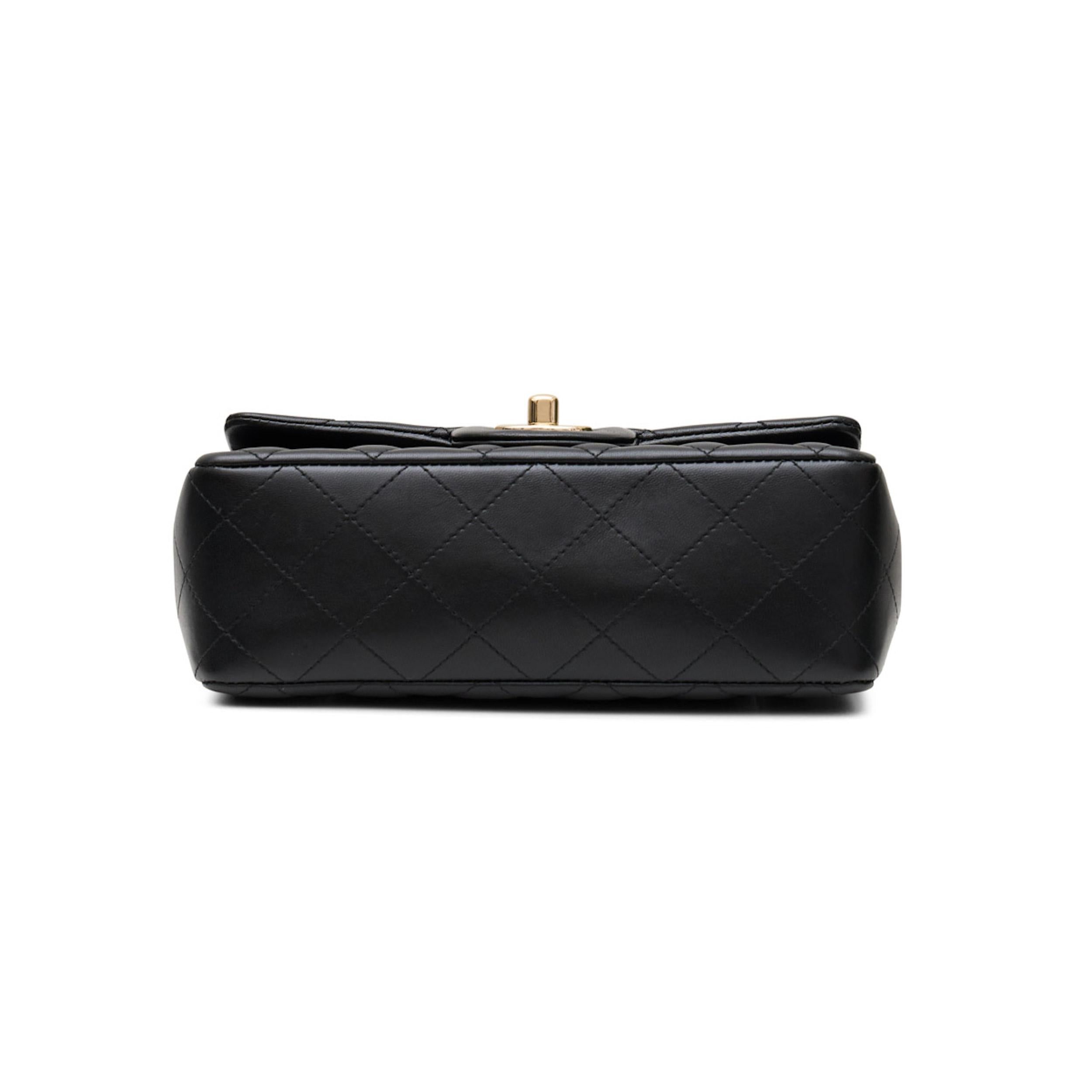 Women's or Men's Chanel Mini Coco Charms Flap Bag Black For Sale