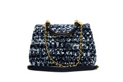 Chanel Mini Coco in Blue Tweed Top Handle Bag