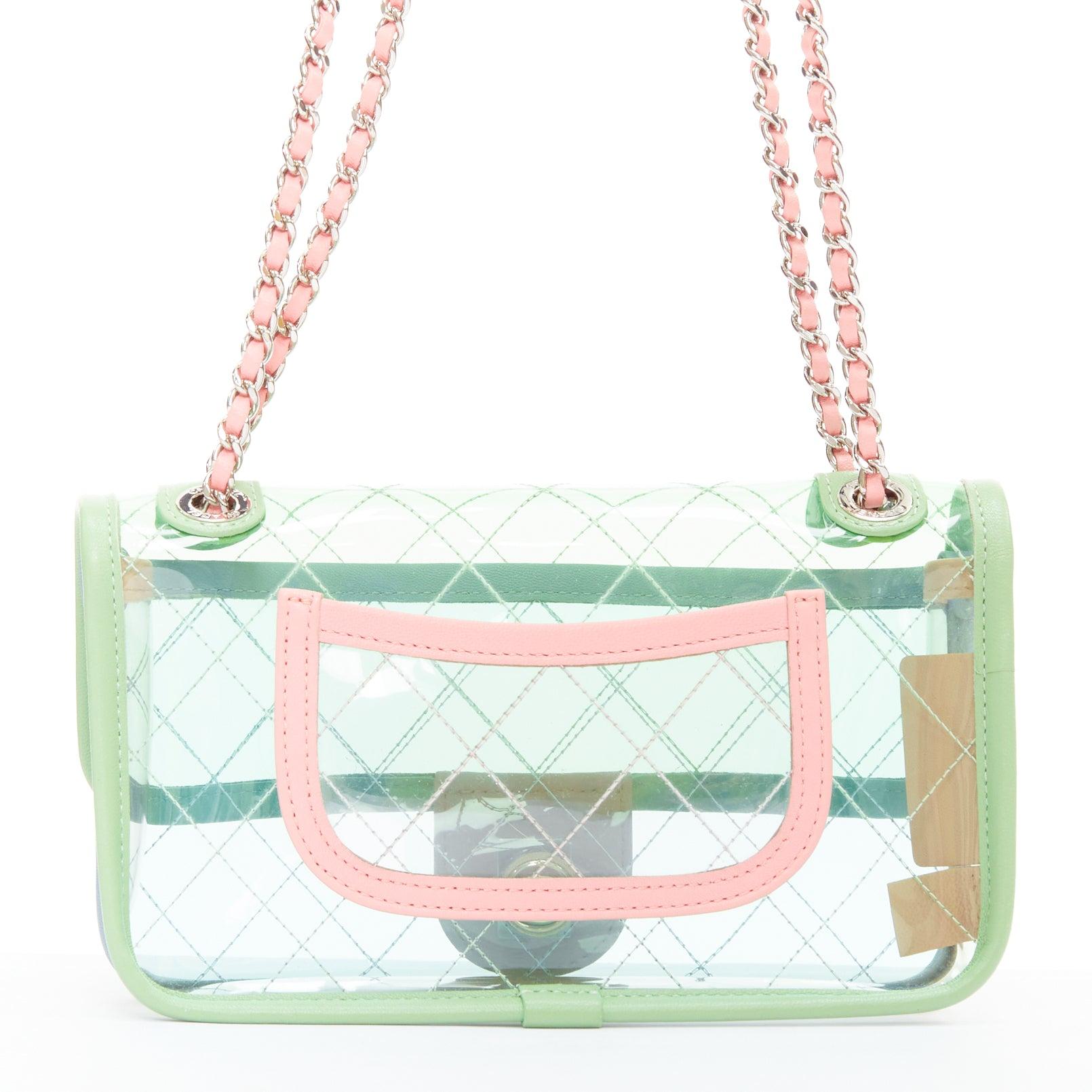 Women's CHANEL Mini Coco Splash Runway pastel PVC flap crossbody bag