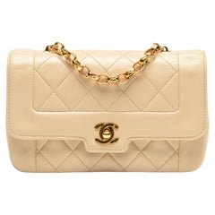 Chanel Mini Diana Quilted Lambskin Beige Bijoux Chain