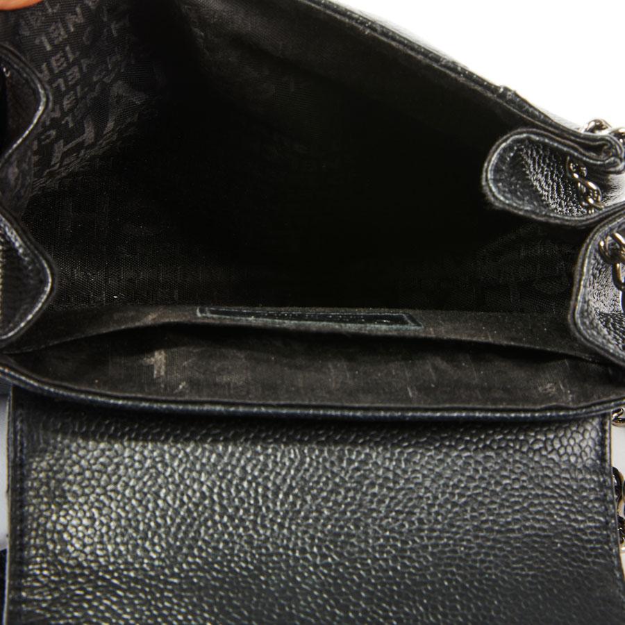 CHANEL Mini Flap Bag in Black Caviar Leather 6