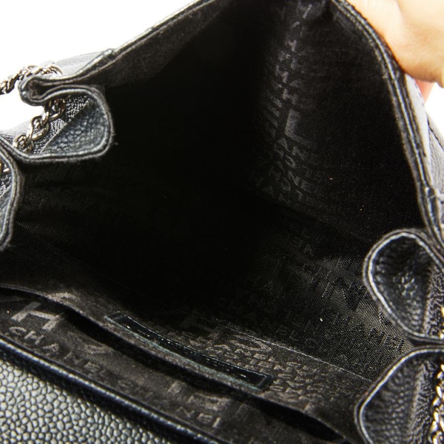 CHANEL Mini Flap Bag in Black Caviar Leather 7