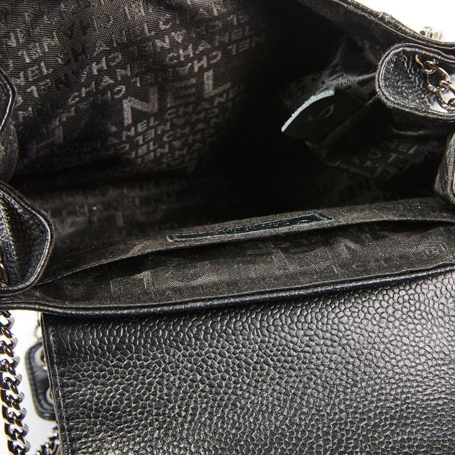 CHANEL Mini Flap Bag in Black Caviar Leather 8