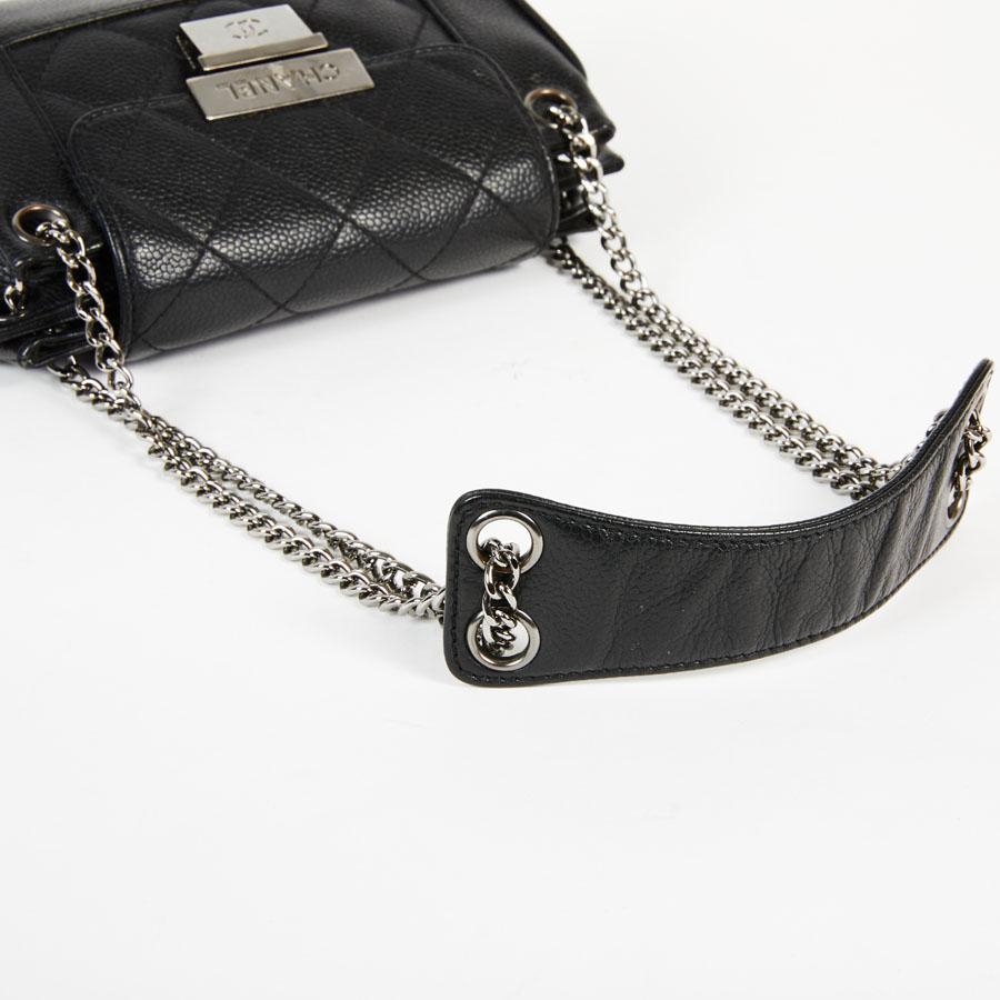 CHANEL Mini Flap Bag in Black Caviar Leather 5