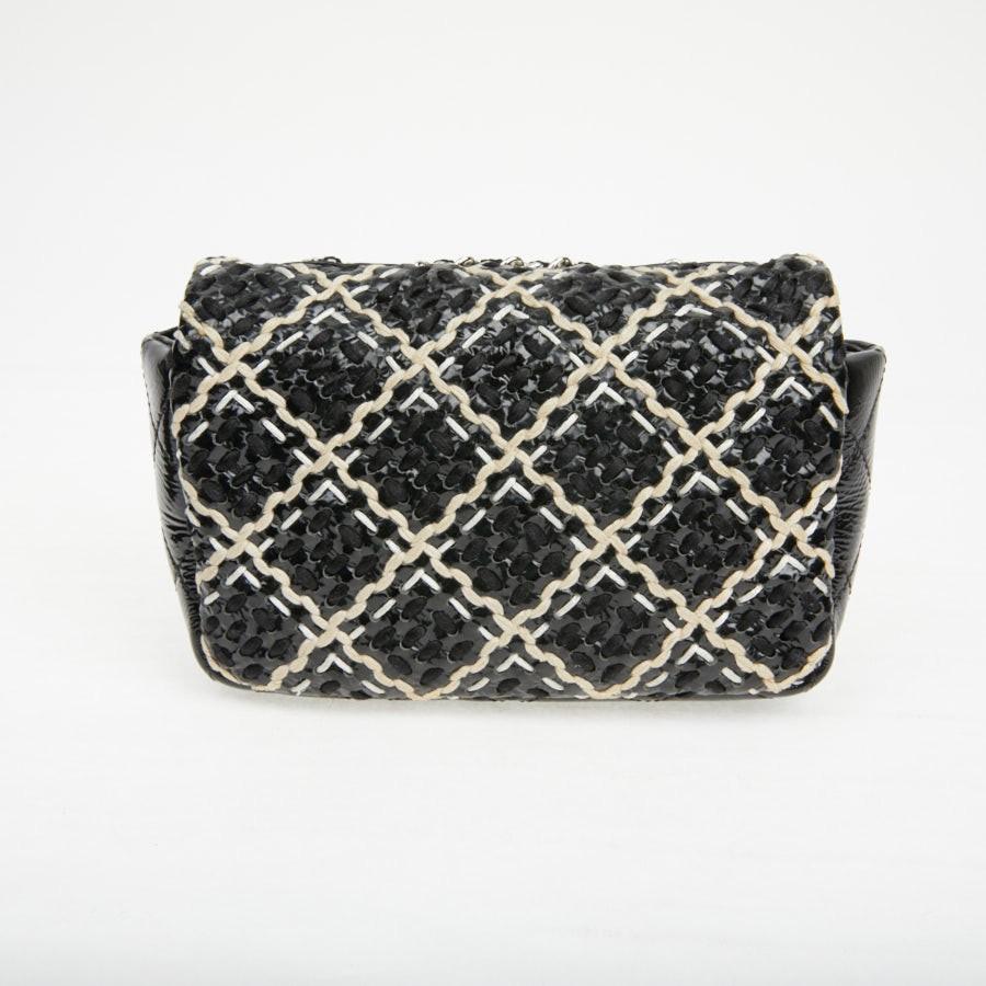 Women's CHANEL Mini Flap Bag in Black Patent Braided Leather