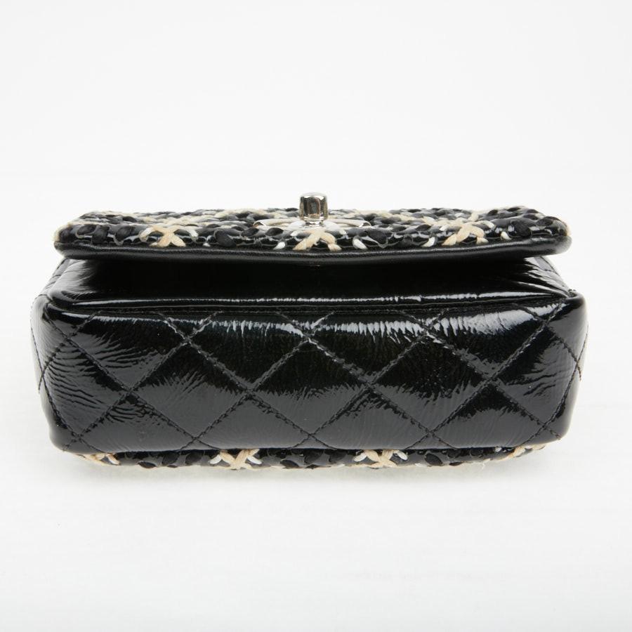 CHANEL Mini Flap Bag in Black Patent Braided Leather 1