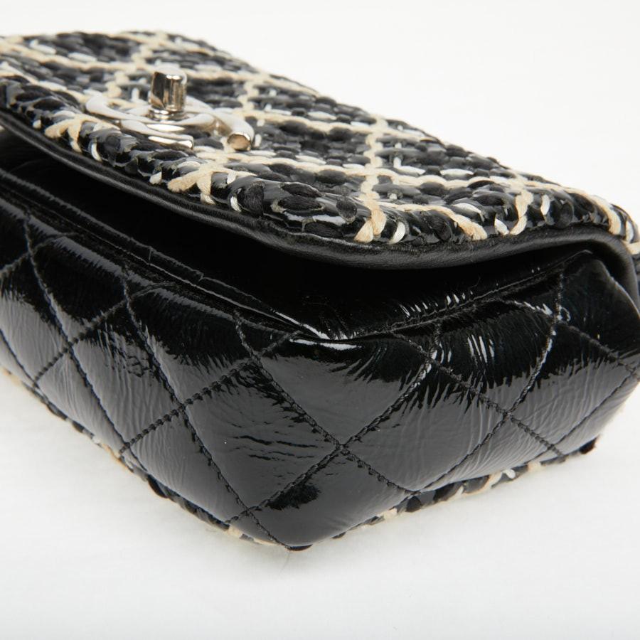 CHANEL Mini Flap Bag in Black Patent Braided Leather 3