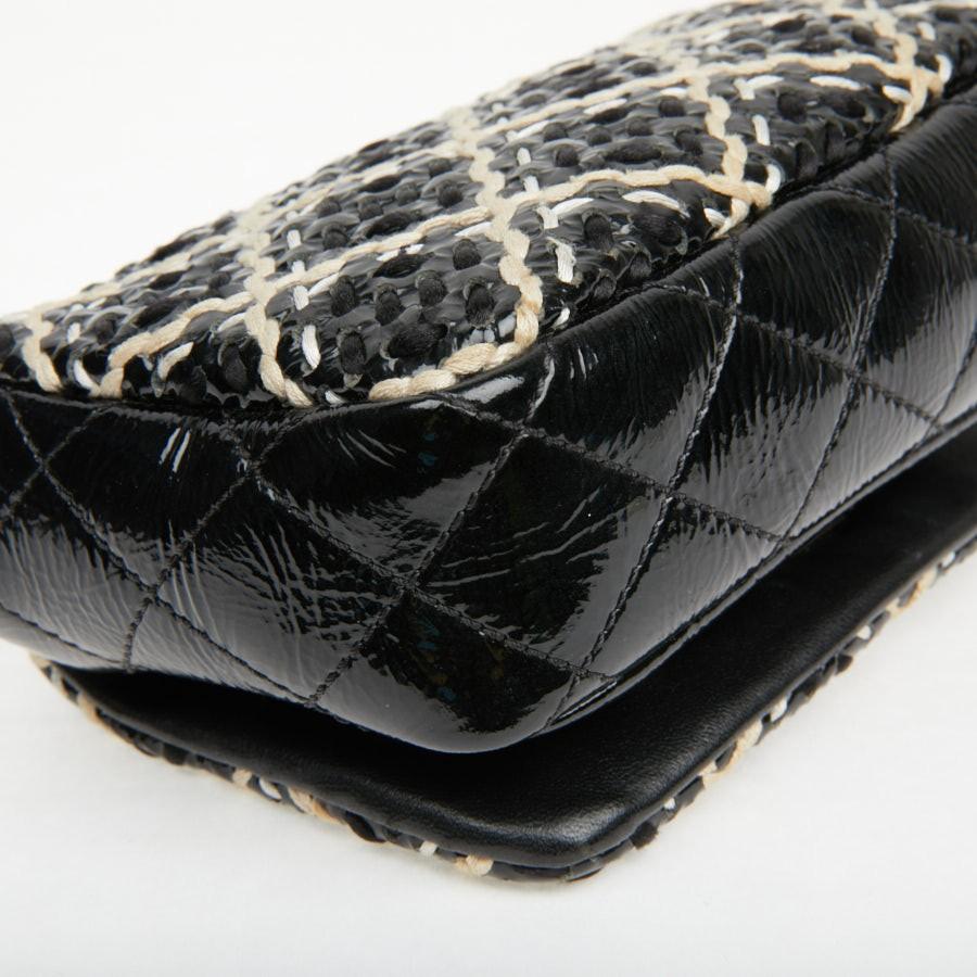 CHANEL Mini Flap Bag in Black Patent Braided Leather 4