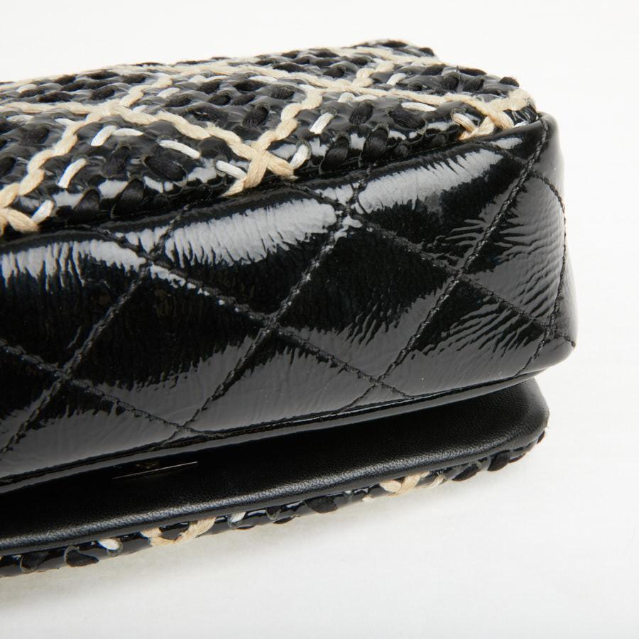CHANEL Mini Flap Bag in Black Patent Braided Leather 5