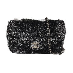 Chanel Mini Flap Bag Mini Black Glitter Sequins